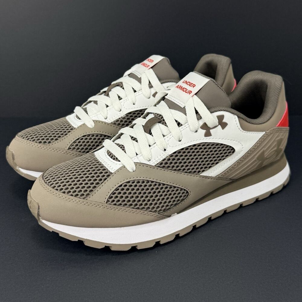 Under Armour Jogger Men’s Size 8 Brown Olive/White Athletic Sneakers 3028387-200